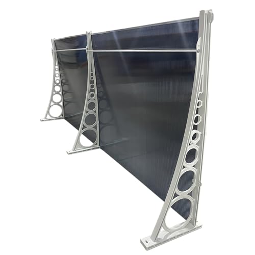Toldo Policarbonato 2,00x1,00m Portas e Janelas Megatools Cobertura Chuvas (Fumê + Branco)