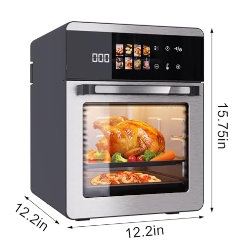 Image of 18QT Large Air Fryer Oven with Touch Screen Display, 10-in-1 Air Fry, Roast, Bake, Broil, Dry, Frozen, Proof Combo with Window, Family-Size, Multi-Function, Healthy Cooking 120V