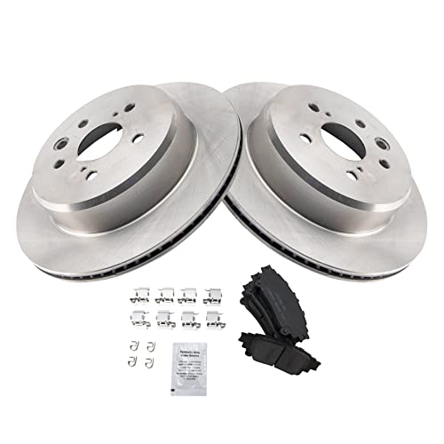 Image of TRQ Rear Brake Pad and Rotor Set Ceramic Vented Rotors | For 2016-2017 Lexus GS200t
