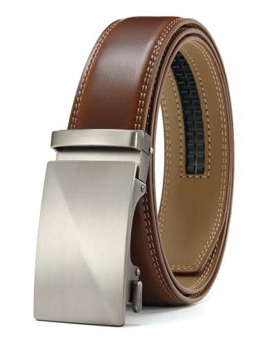 Image of CHAOREN Leather Ratchet Belt men 1 3 /8 inch | For Dress Pants - Micro Adjustable Belt Fit Everywhere