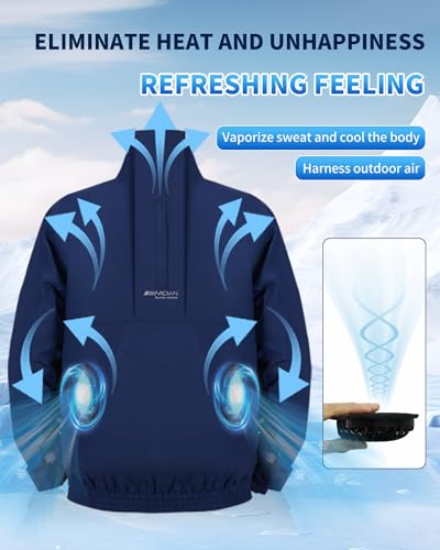 MIDIAN 30V Air Cooling Jacket, 20000mAh Large Capacity Cooling Clothes with Fan Body Cold Apparel for Working Cycling Outdoor