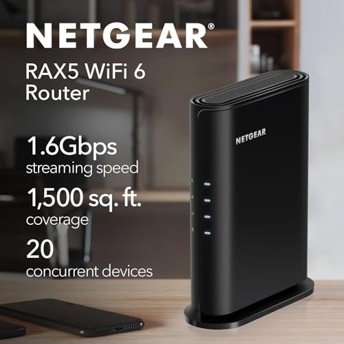 NETGEAR AX1600 4-Stream Dual-Band Wi-Fi 6 Router RAX5 Black (Renewed) - Image 3