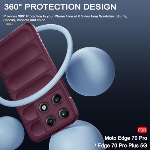 Image of TheGiftKart Liquid Silicon Back Cover Case for Motorola Moto Edge 70 Pro / 70 Pro Plus 5G | Shockproof Military Grade Protection | Micro-Fibre Cloth On Inner Side | Anti-Slip Grip Cover (TPU, Maroon)