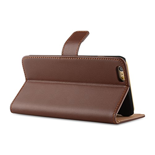Iphone 6 Plus Case, Kktree Leather Magnetic Flip Cover Credit Card Wallet Stand Case For Apple Iphone 6 Plus 5.5 Inch Brown #TOP4