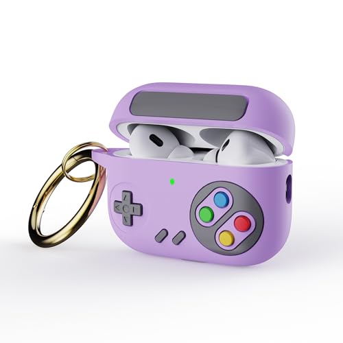 Image of Printme AirPods Pro 2nd Generation Case Cover, Classic Gamepad Design Case Military Hard Shell Protective Cover for Apple AirPods Pro 2 /1 Charging Case for Kids Men Women (Purple)