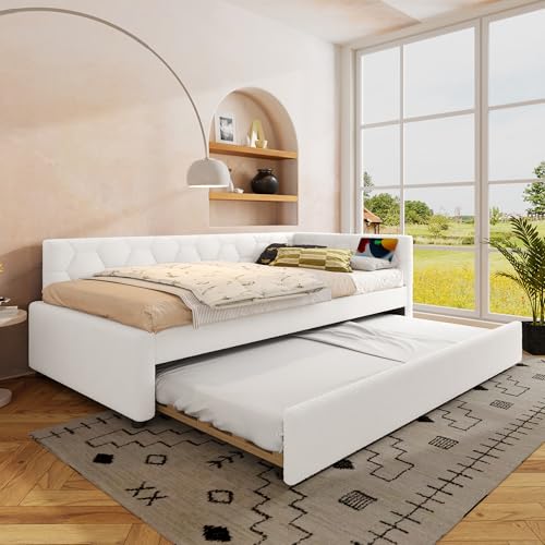 Cama tapizada con cama nido de 90 x 200