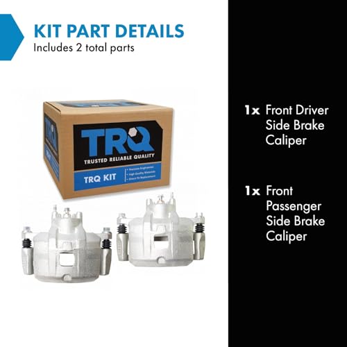 Image of TRQ Front Brake Caliper Set Zinc Coated Brackets Compatible with 2007-2012 Dodge Caliber