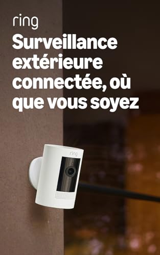 Ring Caméra extérieure sans fil (Stick Up Cam)| Caméra de surveillance wifi HD sur batterie, audio bidirectionnel, détection de mouvements, fonctionne avec Alexa | Essai Ring Home gratuit 30 j.