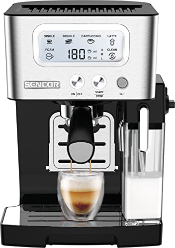 Machine expresso Sencor Thermoblock en acier avec réservoir lait