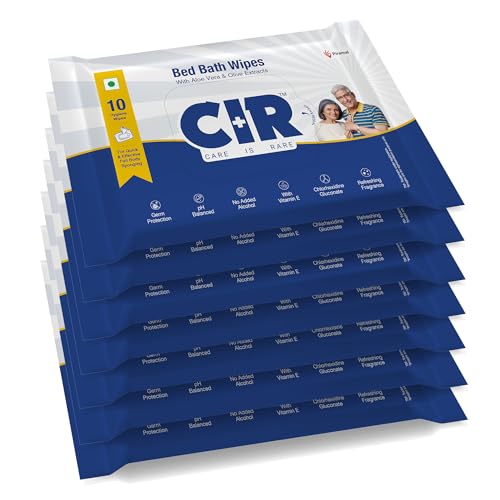 Image of CIR Soft Body Cleansing Wet Bed Bath Wipes for Adults | Body Sponging | Extra Large, 10 Wipes /Pack (Pack of 7), 70 Wipes, White, One Size