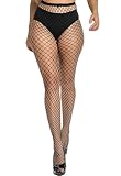 PERAMBRY Women's High Waist Fish net Tights Black Fishnet Stockings Mesh (Black-L Mesh)