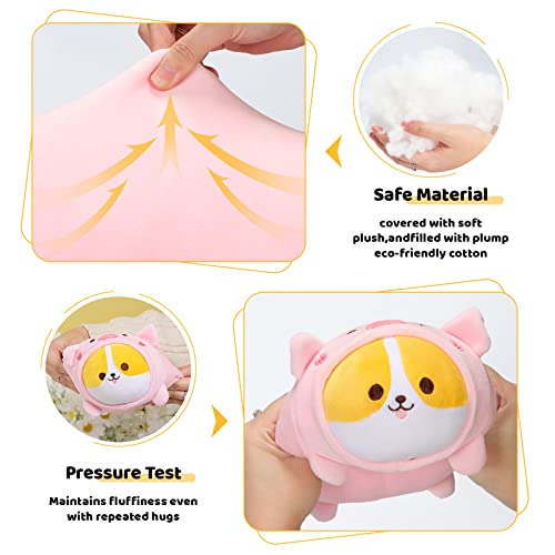 Aixini Cute Pig Corgi Plush Pillow 8” Piggy Shiba Inu Stuffed Animal, Soft Kawaii Corgi With Pig Outfit Costume, Hugging Plush Squishy Pillow Toy Gifts For Kids #TOP1