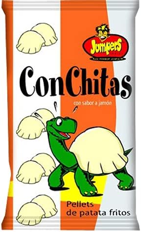 Jumpers Conchitas - Aperitivo de Patatas con Sabor a Jamón - Pack de 10 Unidades