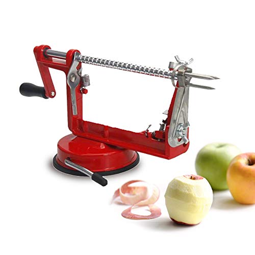 AUHOLNVN Apple Peeler Slicer Corer with Stainless Steel Blades Durable Heavy Duty Die Cast Magnesium Alloy Apple Peeler Slicer Corer with Suction Base Powerful Suction Base for Apples and Potato