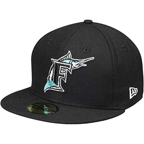 New Era MLB 59FIFTY Cooperstown Authentic Collection Fitted On Field Game Cap Hat (7 1/2 Miami Marlins Black Cooperstown)