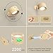 Deyagoo 2PACK LED Wall Sconce - Rechargeable Cordless Wall Light, 3 Colors & 3 Brightness Levels, 360° Magnetic Rotating Head, Bedside Reading Lamp, Easy Install Battery Operated Lamp Wood