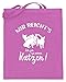 shirt-o-magic Katzenliebhaber: Ich geh zu meinen Katzen! - Jutebeutel (mit langen Henkeln) -38cm-42cm-Pink