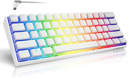Tezarre TK61 60% Hotswap Mechanical Gaming Keyboard with PBT Pudding Keycaps,RGB Backlit Wired USB Optical Switches Keyboards Full Keys Programmable for Windows MAC PC Gamers (Gateron Optical Red)