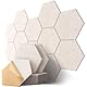 Hexagon Akustikplatten, 12 Stück Schallabsorber für Tonstudio, Wohnzimmer, Gaming Deko, Kinderzimmer, Buero, Wand, Decken, Türen Akustikpaneele Selbstklebend, 30 x 26 x 0,9cm, Beige