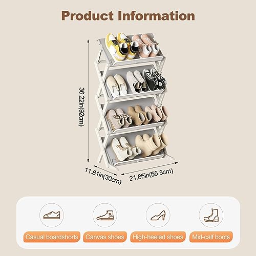 Zapatero plegable multifuncional que ahorra espacio en dormitorio 4