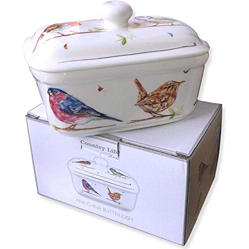 The Leonardo Collection Country Life Birds Butter Dish, Fine China, Multicolour, 17x10x11cm, LP93723 - Image 3