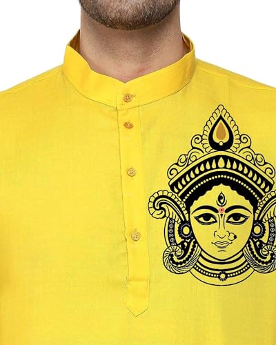 Image of Men's Digital Printed Kurta for Festival Navratri Pooja