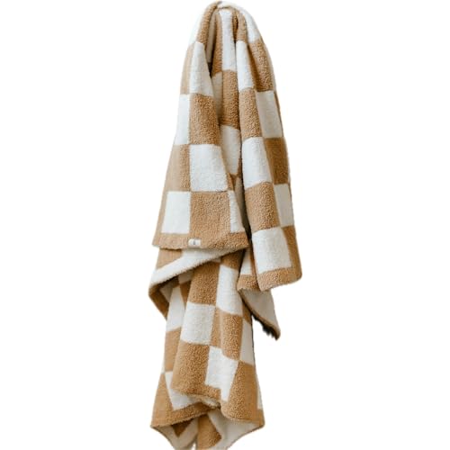 Image of forever french Baby Plush Blanket | for Infant Toddler and Newborn | Receiving Blanket | 100% Microfiber Feather Yarn | Soft Warm Cozy for Crib Stroller & Travel | 45"x45" (Checkerboard)