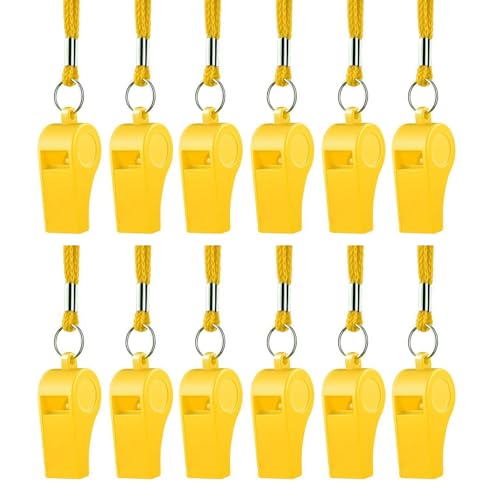 12 silbatos deportivos ruidosos con cordón para árbitros miniatura 1