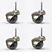 Ruedas giratorias para silla de salón de casa u oficina Ruedita giratotia de bola redondeada de plato giratorio Con émbolo largo, Rueda de 2 pulgadas,30Kg 66Lbs Capacidad de carga 4pcs