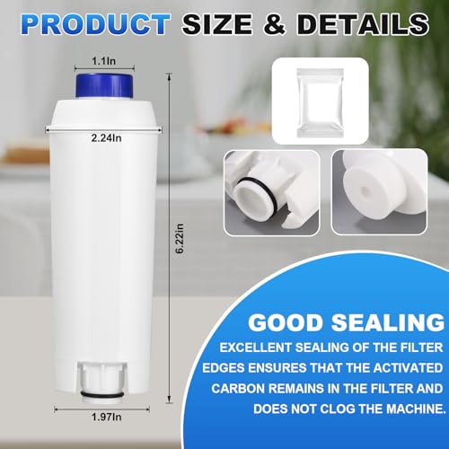 Filtr do wody dla ekspresów do kawy Delonghi DLSC002, kompatybilny z Dinamicą, Magnificą S, Elettą Explorer, ETAM Autentica EPAM i seriami ECAM