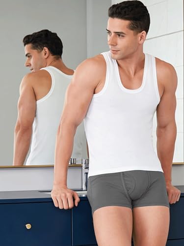 Image of Dixcy Scott Originals Clasz Vest | 100% Combed Cotton | Men's Vest | No-Peep Neckline | Breathable, Sweat Absorbent Vest for Men | Cut Away Back Arm Hole | Innerwear for Man | Pack of 3