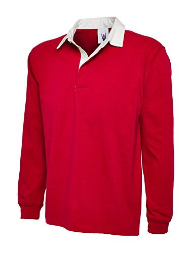 Rugby Chemise UC401 Uneek rouge en maille lourde de 330 gsm taille M