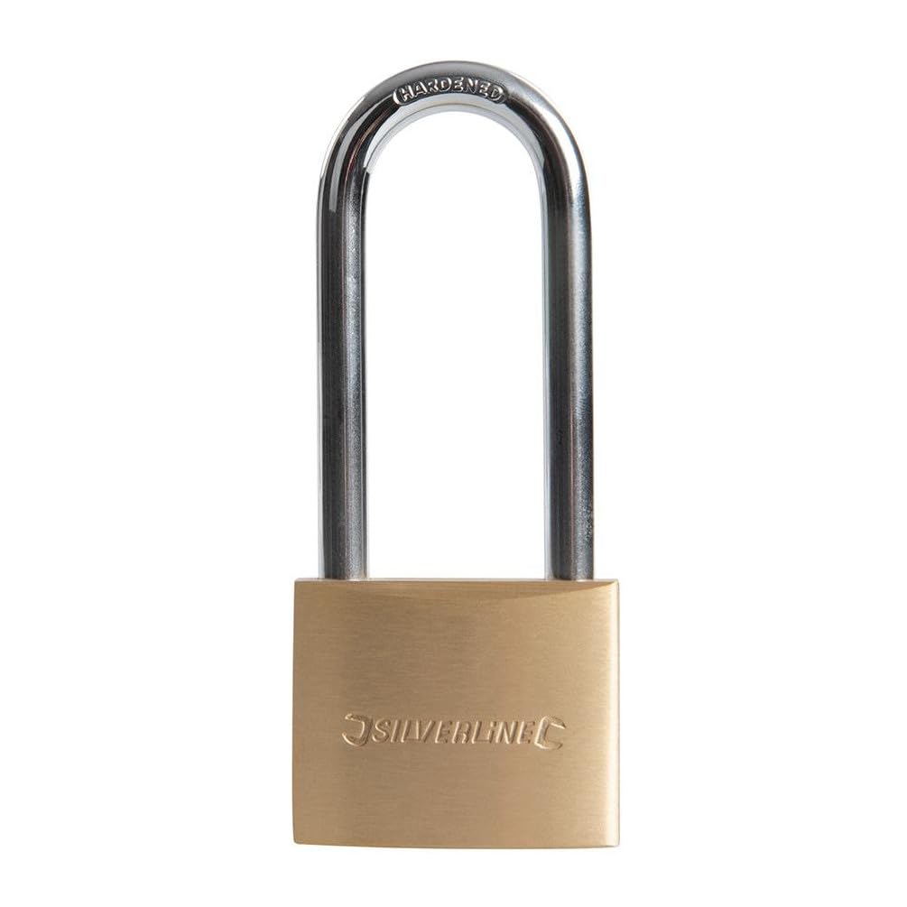 Silverline MSS04L - Lucchetto in ottone ad arco lungo, 50 mm