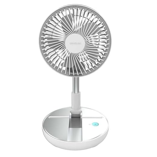 Cecotec Ventilador Portátil Plegable EnergySilence 800 FoldAir Portable. Batería 7200mAh, Diseño Extensible y Ajustable, 5 Aspas Aerodinámicas, 8 Pulgadas, 3 Velocidades, Fácil Control
