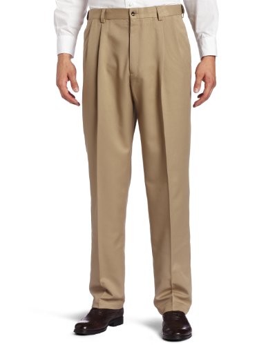 Haggar Men's Cool 18 Heather Solid Pant - Regular - 36W x 31L - British Khaki