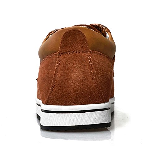 Image of CERYTHRINA Men's Taller Height Increasing Elevator Shoes 2.36'' Lace-up Flannelette Cowhide Leather Dress Shoes