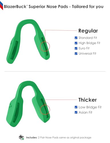 Image of BLAZERBUCK Replacement Nose Pads Nose Piece for Oakley Activate OX8173 Eyeglass - Standard Black + Deep Green
