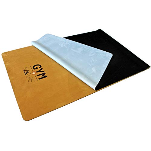 Gym by Nature – Esterilla de yoga de viaje ligera, plegable, extrafina 1 mm | Ecológica de ante reciclado y caucho natural | 183 x 61 x 0,1 cm | GymByNature