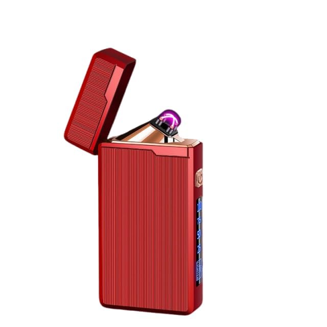 SKRFIRE Electric Lighter Plasma Arc Lighters Windproof Flame Lighter Rechargeable USB Lighters with Battery Indicator (Timeless Red) — image 1