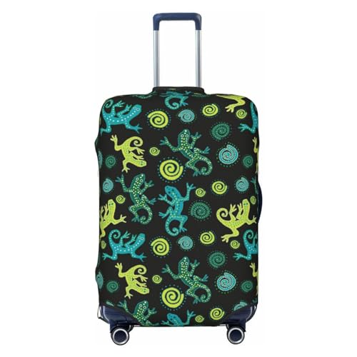 Exotic Abstract Cute Gecko Lizard Luggage Cover Protector Anti-Scratch Washable Fits 18-32 Inch Luggage-X-Large