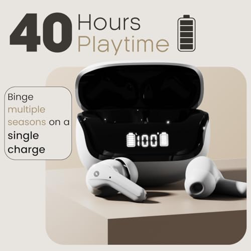 Image of Leaf Buds X214 True Wireless Earbuds AI Sound App, 40H Playtime, AI ENC, HD Calling, 2 EQ Modes, Fast Charging(10min=210min), 13mm Driver with Deep Bass, Bluetooth v5.4 TWS (Yin Yang)