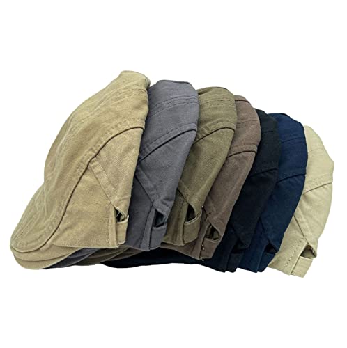 Newsboy Hats For Men Vintage Cotton Beret Hats Adjustable Flat Cabbie Gatsby Cap White #TOP7