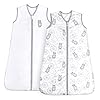 TILLYOU Sleep Sack – Cotton Wearable Blanket Baby 2-Pack Set, Fits Babies Age 0-6 Months, Bear & Dandelion