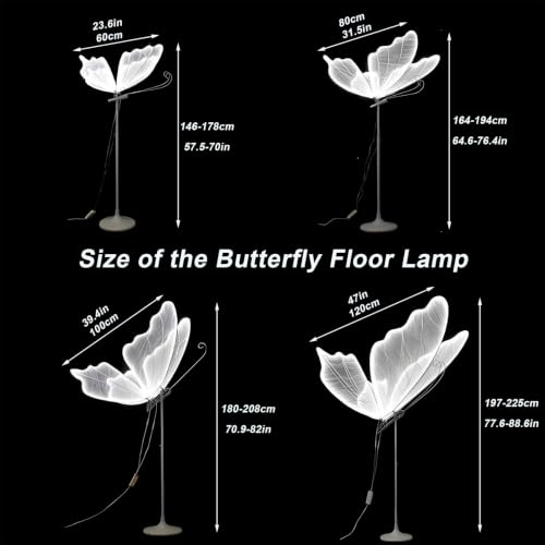 Lámpara de pie con forma de mariposa ajustable para decorar bodas elegantes 6