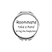 Roommate Take A Hand Bring Me Happiness Hand Compact Mirror Round Portable Pocket Glass