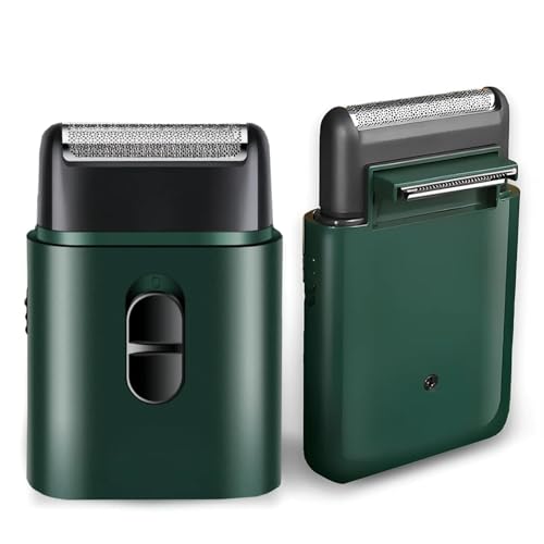 Drumstone (𝟏𝟓 𝐘𝐞𝐚𝐫𝐬 𝐰𝐚𝐫𝐫𝐚𝐧𝐭𝐲) Professional Electric Ultra-Thin Shaver for Men | Rechargeable Face Razor & Beard Trimmer with Reciprocating Blade & USB – Green