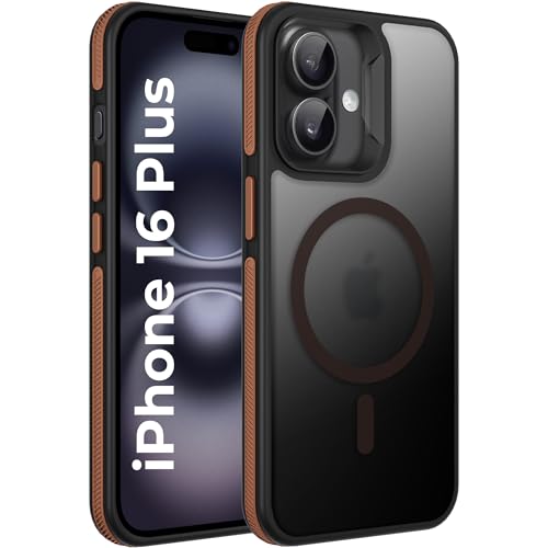 Image of A rtistque Compatible with Safe Frosted Ultra Matte Back Cover Case for iPhone 16 Plus | Smooth Sides with Grip | Stylish Protective Design | Raised Camera Edges | Back Cover - Brown