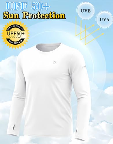 Image of DAXIANG Men's UPF 50+ Sun Protection Long Sleeve Rash Guard UV Hiking Running Athletic Fishing Quick Dry Lightweight T-Shirt