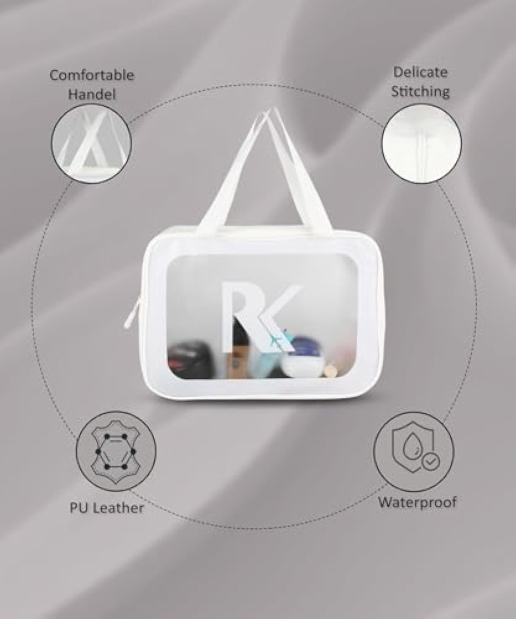 Large Clear Waterproof Washbag, Transparent Toiletry Organizer