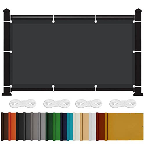 Toldo rectangular de 6 x 6 pies, resistente al polvo y al viento, toldo para jardín, patio, terraza, balcón, revestimiento de poliuretano, color gris oscuro, incluye cuerdas y ojales